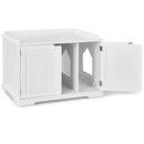 Cat Litter Box Wooden Enclosure Pet House Washroom Storage Bench White HW65619WH