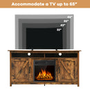 60" Industrial Fireplace TV Stand W/18” 750W/1500W Electric Fireplace HW67082BN+EP24789