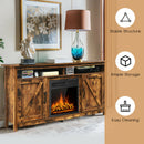 60" Industrial Fireplace TV Stand W/18” 750W/1500W Electric Fireplace HW67082BN+EP24789