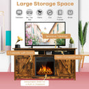60" Industrial Fireplace TV Stand W/18” 750W/1500W Electric Fireplace HW67082BN+EP24789