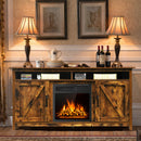 60" Industrial Fireplace TV Stand W/18” 750W/1500W Electric Fireplace HW67082BN+EP24789