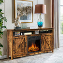 60" Industrial Fireplace TV Stand W/18” 750W/1500W Electric Fireplace HW67082BN+EP24789