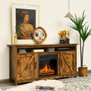 60" Industrial Fireplace TV Stand W/18” 750W/1500W Electric Fireplace HW67082BN+EP24789