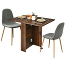 3pcs Dining Table Set Folding Drop Leaf Table and 2 Chairs Space Saving KC52624+HW67414-2