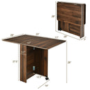 3pcs Dining Table Set Folding Drop Leaf Table and 2 Chairs Space Saving KC52624+HW67414-2