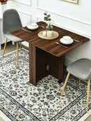 3pcs Dining Table Set Folding Drop Leaf Table and 2 Chairs Space Saving KC52624+HW67414-2