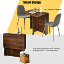 3pcs Dining Table Set Folding Drop Leaf Table and 2 Chairs Space Saving KC52624+HW67414-2
