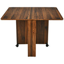 3pcs Dining Table Set Folding Drop Leaf Table and 2 Chairs Space Saving KC52624+HW67414-2