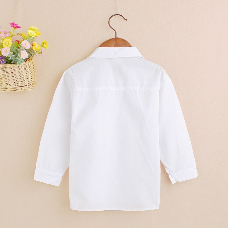 Simple Kids Baby Boy Shirts Long Sleeve Cotton Shirt Baby Formal Tops Pure Color High Quality New Arrival