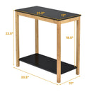 Bamboo Side Table 2-Tier Sofa End Console Table w/ Storage Shelf Bedroom HW67457