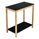 Bamboo Side Table 2-Tier Sofa End Console Table w/ Storage Shelf Bedroom HW67457