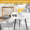 Bamboo Side Table 2-Tier Sofa End Console Table w/ Storage Shelf Bedroom HW67457