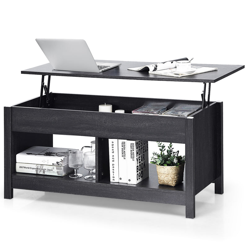 Lift Top Coffee Table w/ Hidden Storage Compartment & Lower Shelf HW67317