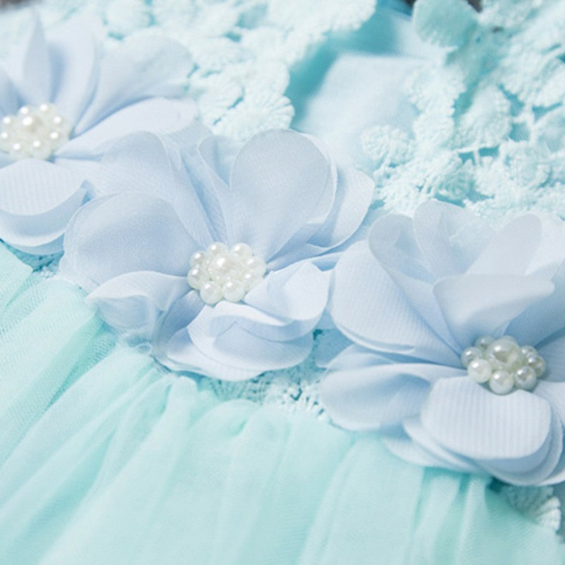 Baby Girls Sleeveless Lace Wedding Vintage Birthday Party Princess Flower Backless Dress