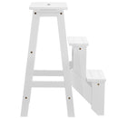 3 Tier Step Stool 3 in 1 Folding Ladder Bench Storage Shelf White