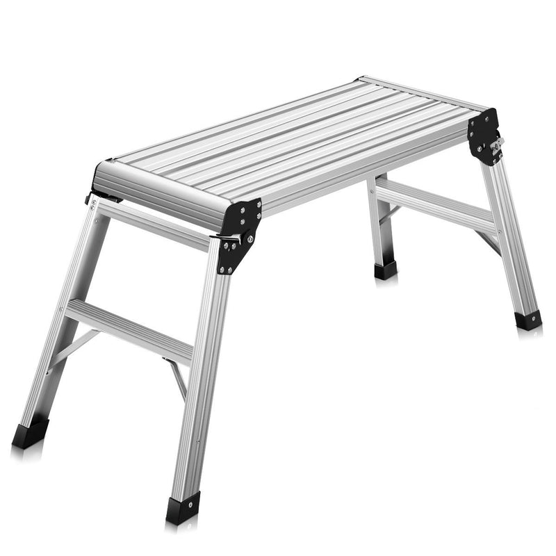 Aluminum Platform Drywall Step Up Folding Work Bench Stool Ladder TL34074