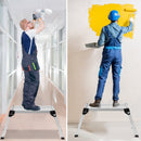 Aluminum Platform Drywall Step Up Folding Work Bench Stool Ladder TL34074