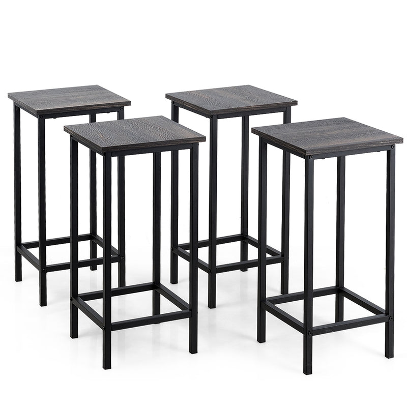 Set of 4 Bar Stools 24'' Counter Height Backless Dining Stools