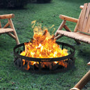 36" Metal Fire Pit Ring Deer w/Extra Poker Bonfire Liner for Campfire OP70842