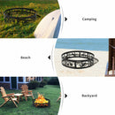 36" Metal Fire Pit Ring Deer w/Extra Poker Bonfire Liner for Campfire OP70842