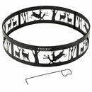 36" Metal Fire Pit Ring Deer w/Extra Poker Bonfire Liner for Campfire OP70842