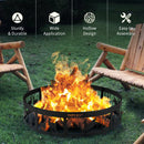 36" Metal Fire Pit Ring Deer w/Extra Poker Bonfire Liner for Campfire OP70842