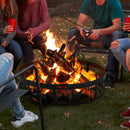 36" Metal Fire Pit Ring Deer w/Extra Poker Bonfire Liner for Campfire OP70842