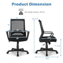 Mesh Office Chair Mid Back Task Chair Height Adjustable w/Lumbar Support HW66725