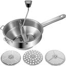 Manual Food Mill with 3 Grinding Disks Rotary Blender Vegetable Cutter Kitchen Chopper Stainless