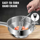 Manual Food Mill with 3 Grinding Disks Rotary Blender Vegetable Cutter Kitchen Chopper Stainless