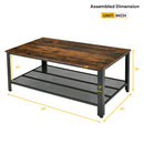 Coffee Table Console Table with Storage Shelf and Metal Frame Wood Look Brown