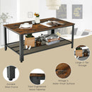 Coffee Table Console Table with Storage Shelf and Metal Frame Wood Look Brown