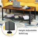 Coffee Table Console Table with Storage Shelf and Metal Frame Wood Look Brown