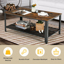 Coffee Table Console Table with Storage Shelf and Metal Frame Wood Look Brown