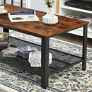 Coffee Table Console Table with Storage Shelf and Metal Frame Wood Look Brown