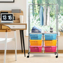 6 Drawer Rolling Storage Cart w/Hanging Bar Office School Organizer HW65858