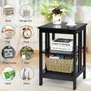 2PCS 3-tier Side Table Nightstand Sofa End Table Storage Display Shelf 2*HW65689