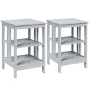 2PCS 3-tier Side Table Nightstand Sofa End Table Storage Display Shelf 2*HW65689