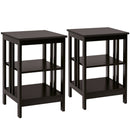 2PCS 3-tier Side Table Nightstand Sofa End Table Storage Display Shelf 2*HW65689
