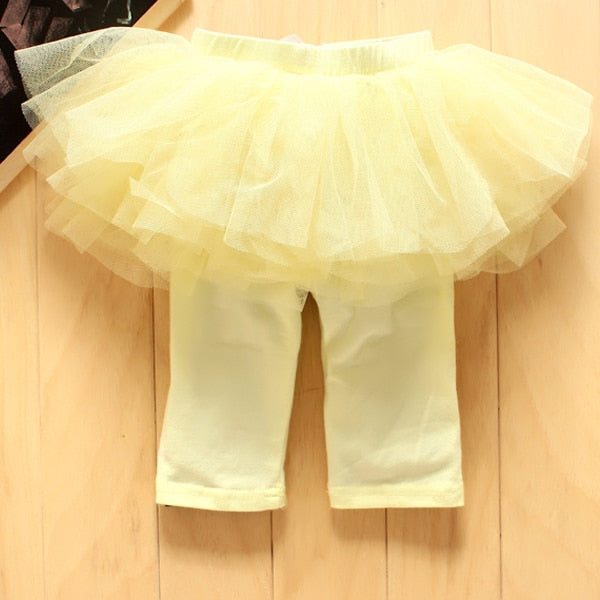 Baby Clothes Solid Color Soft Comfortbale Cotton Leggings With Mesh Pants For Girl New
