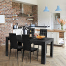 5pcs Dining Set Wood Table and 4 Fabric Chairs Home Kitchen Modern