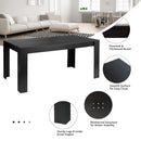 5pcs Dining Set Wood Table and 4 Fabric Chairs Home Kitchen Modern