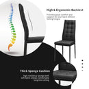 5pcs Dining Set Wood Table and 4 Fabric Chairs Home Kitchen Modern