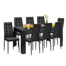 5pcs Dining Set Wood Table and 4 Fabric Chairs Home Kitchen Modern