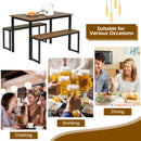 3pcs Dining Table Set Modern Studio Collection Table and 2 Bench Nature