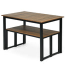 3pcs Dining Table Set Modern Studio Collection Table and 2 Bench Nature