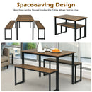 3pcs Dining Table Set Modern Studio Collection Table and 2 Bench Nature
