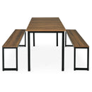 3pcs Dining Table Set Modern Studio Collection Table and 2 Bench Nature