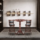 3pcs Pub Table Set 30" Round Bar Height Table & 2pcs Swivel Bar Stools HW58966+KC52729+