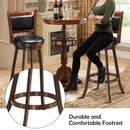 3pcs Pub Table Set 30" Round Bar Height Table & 2pcs Swivel Bar Stools HW58966+KC52729+